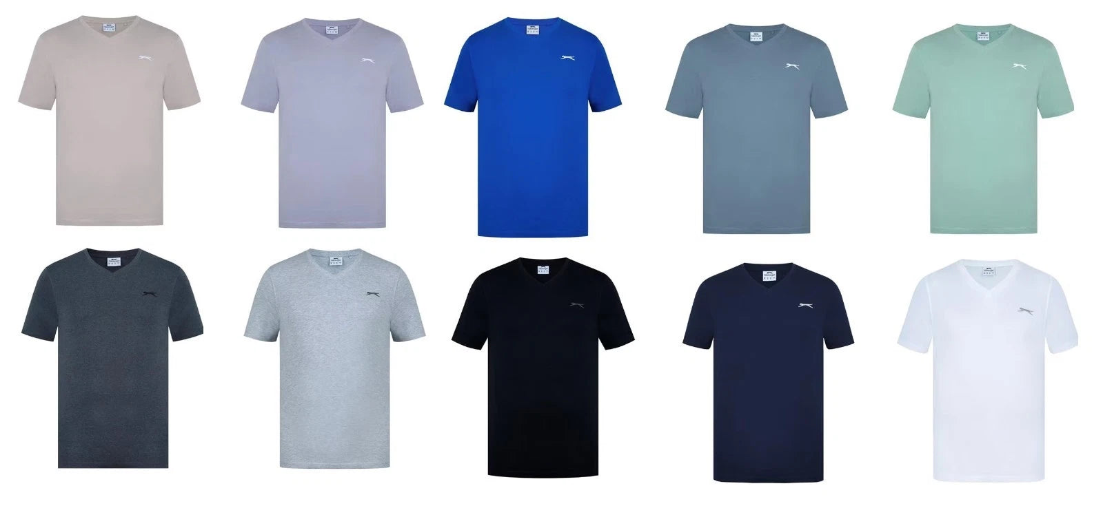 Men's Slazenger Cotton V Neck T Shirt XS S M L XL XXL 3XL 4XL ASS COLOURS BNWT