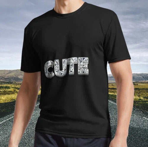 New Shirt cute text effect Active T-Shirt Funny Size S - 5XL