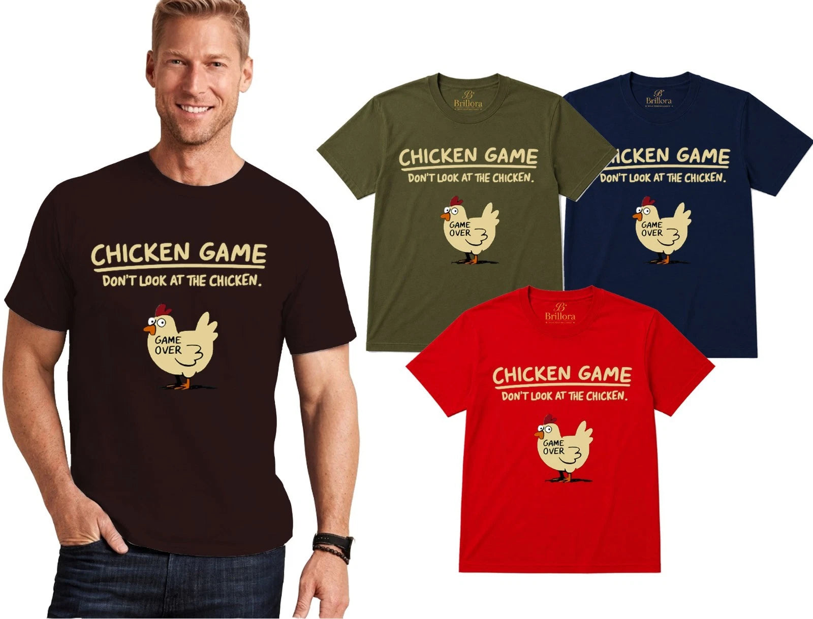 Chicken Game Don'T Look at the Chicken Funny Chicken T-Shirt Printed Graphic T S