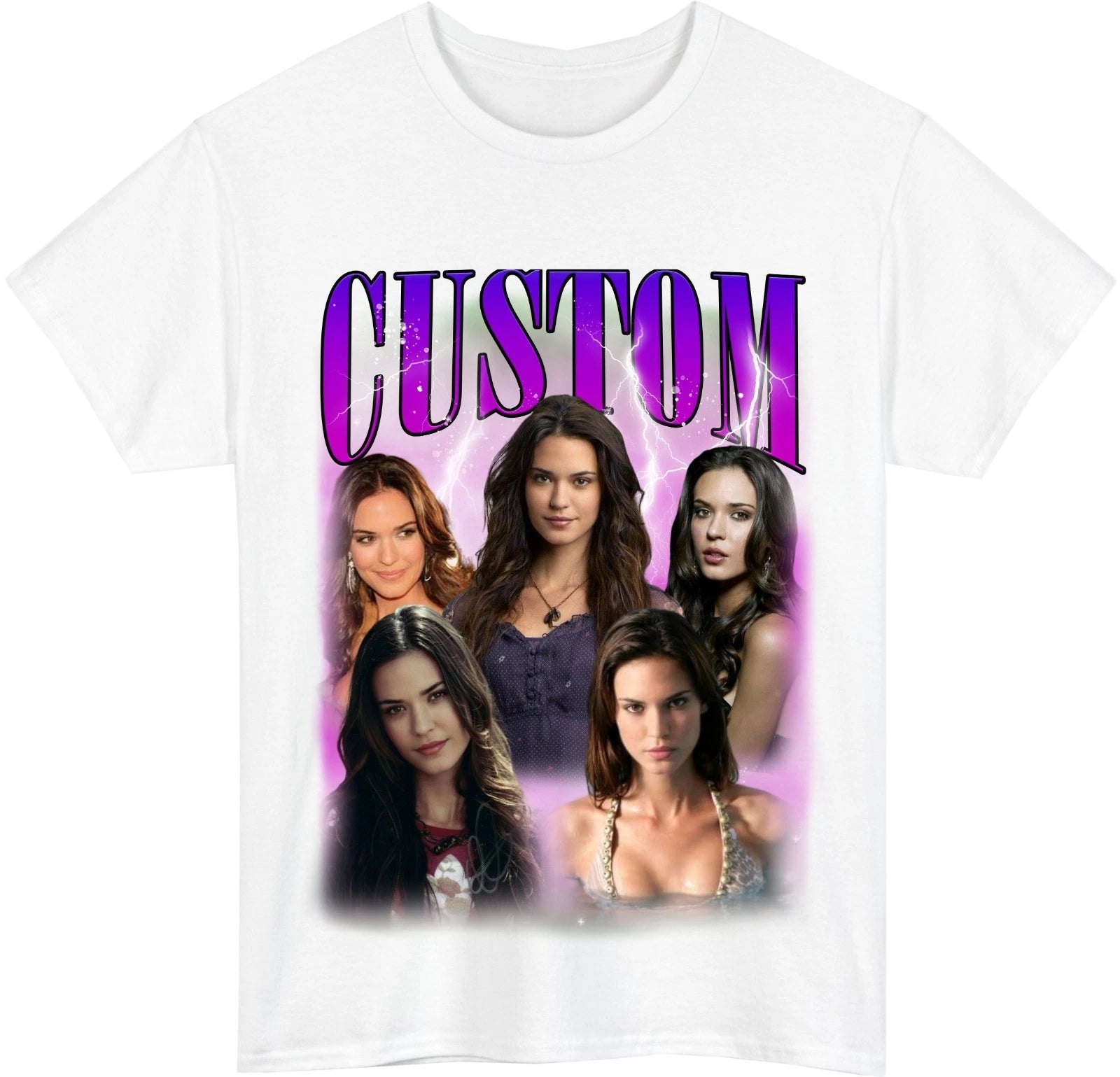 Personalised Picture Collage T-Shirt - Custom Vintage Y2K Face Gift Unisex Tee