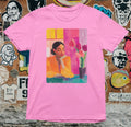 Woman With Flowers T Shirt – Modern Abstract Art Tee – Colourful Feminine Aesthe
