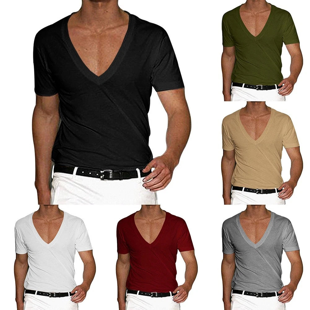 Hot Sale T-Shirt Sport Summer T Shirt Tee Tops Comfortable Deep V Neck