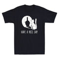 Have A Nice Day Funny Middle Finger Cat Graphic Sarcastic Quote Men's T-Shirt