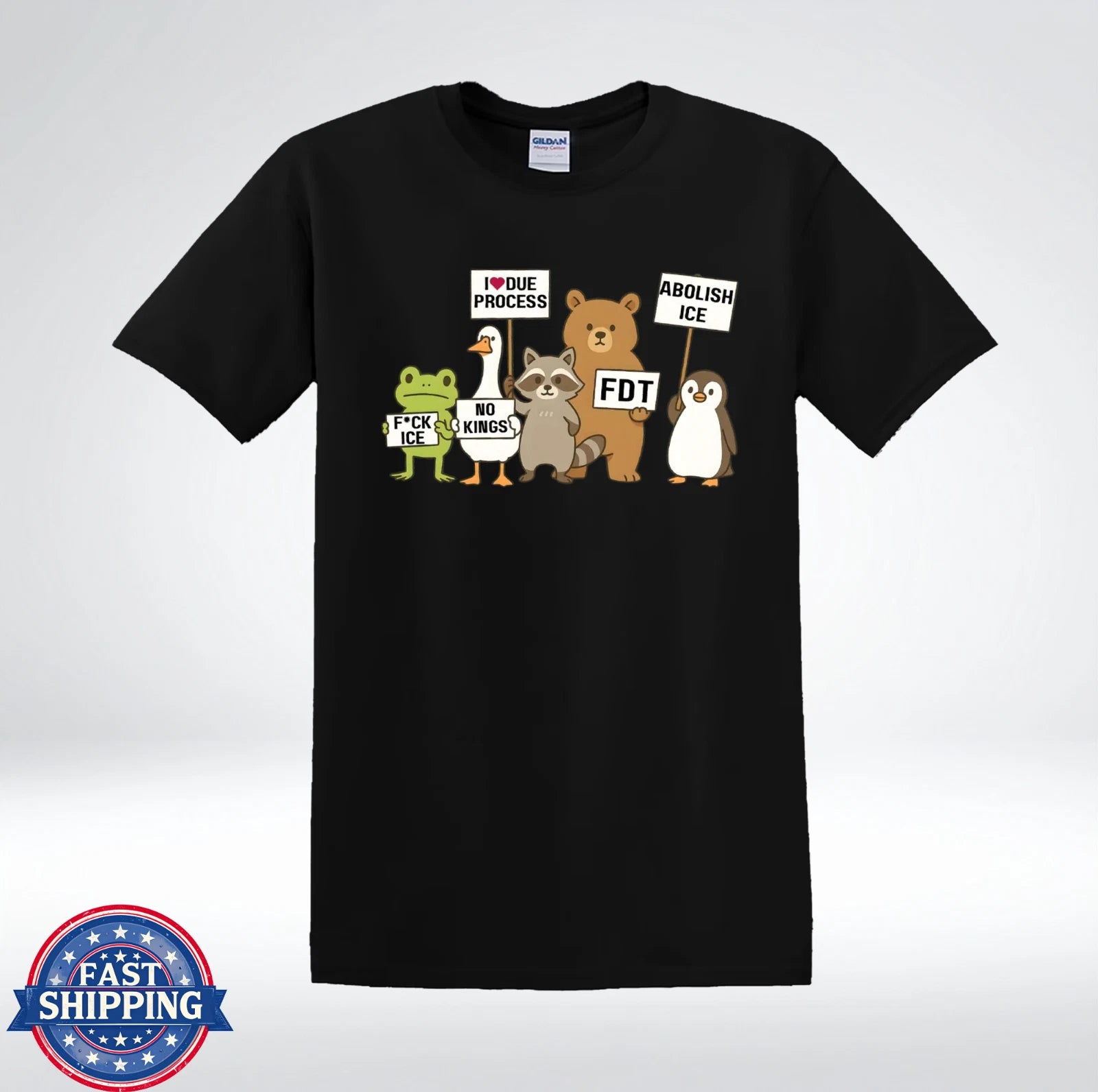 Cute Animals Protest Graphic Abolish ICE Parody T-Shirt