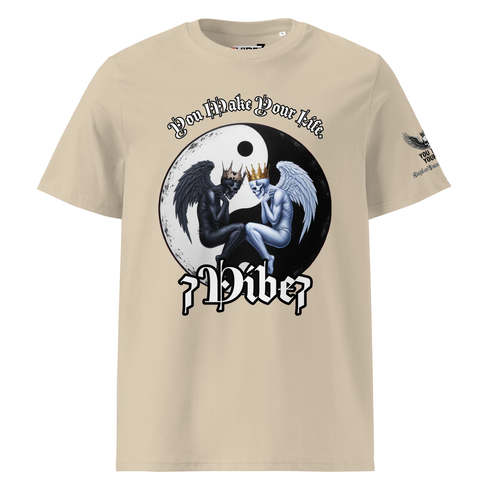 Unisex organic cotton t-shirt Ying Yang 7Vibe7 Urban Streetwear Graffiti Style
