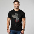 New Men Luxury Dog Rhinestones Fashion Black White T-Shirt High Quality