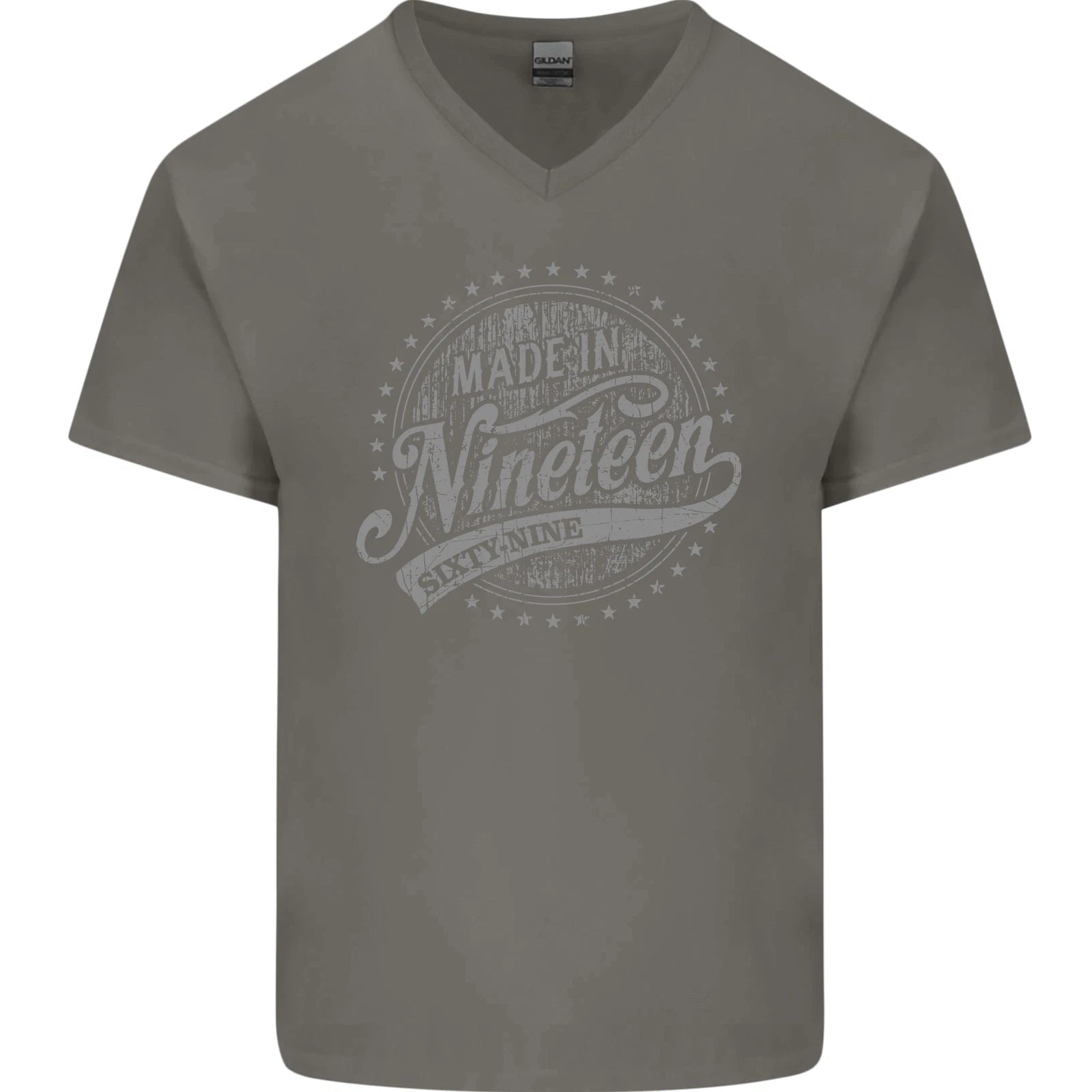 Distressed 57th Birthday Made In 1969 Mens V-Neck Cotton T-Shirt