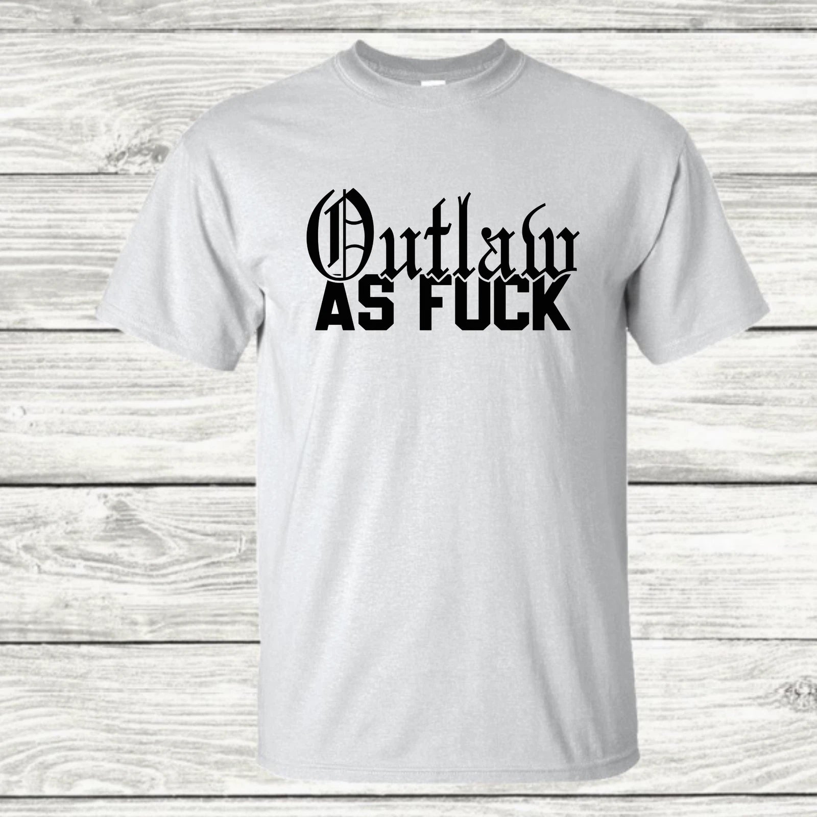 Men's T-Shirt Outlaw AF 100% Cotton Graphic Tee for Rebels with Bold Print Desig