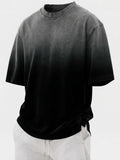 Premium Oversized Ombré T-Shirt | Vintage Wash Charcoal to Black Fad