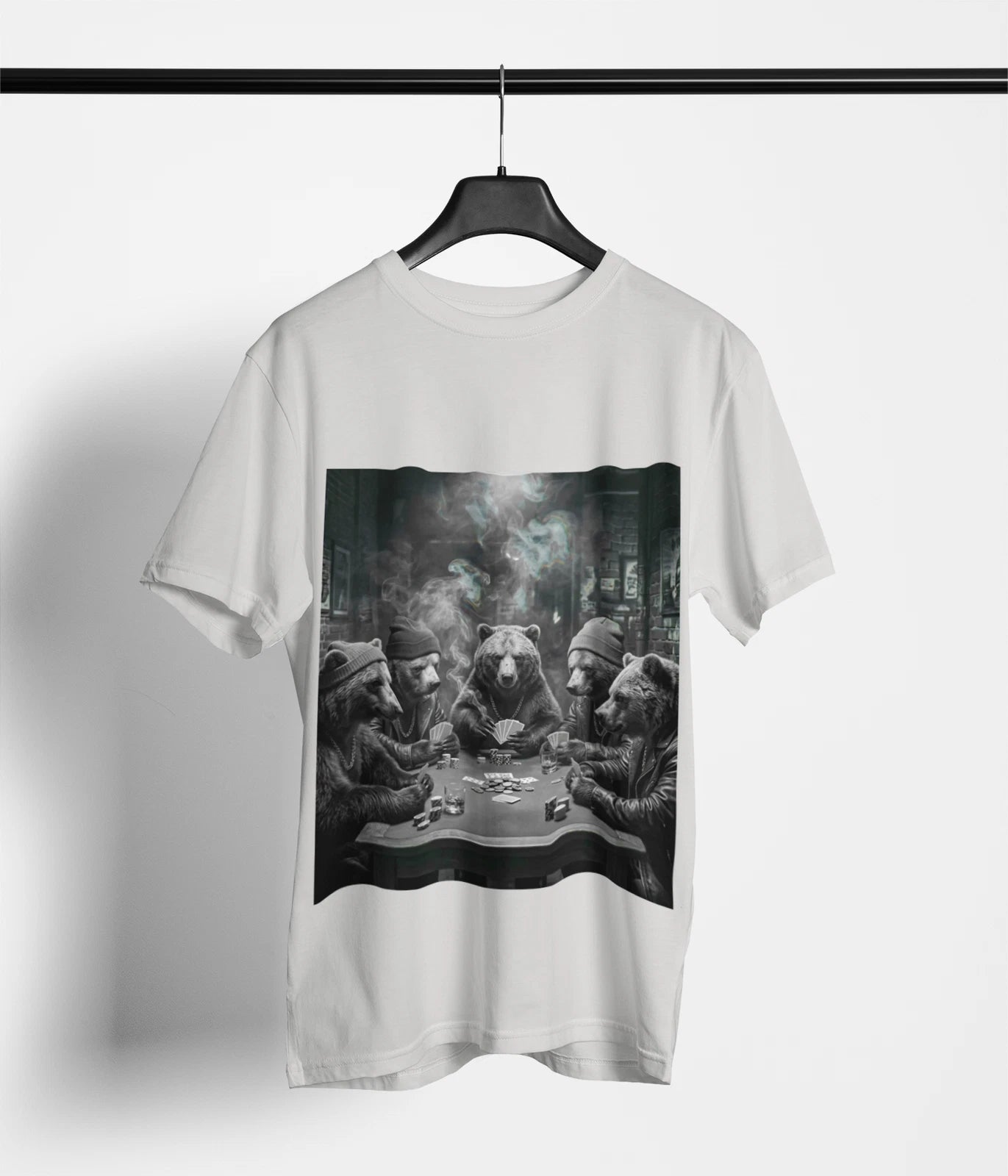 Bear Poker Night T-Shirt Multicolor Urban Streetwear Graphic Tee