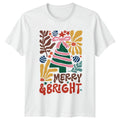 Merry & Bright Christmas Tree Ornaments Holidays Mens Womens Graphic Tee