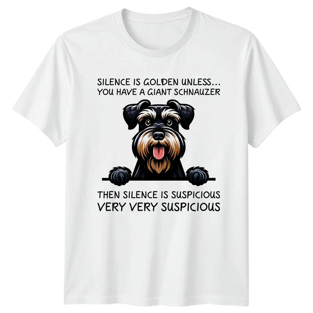 Cute Black Schnauzer Dog Paws T-Shirt Miniature Terrier Owner Dog Lover