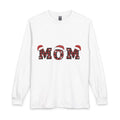 MOM Buffalo Plaid Santa Hat Long Sleeve Shirt | Christmas Mom Tee