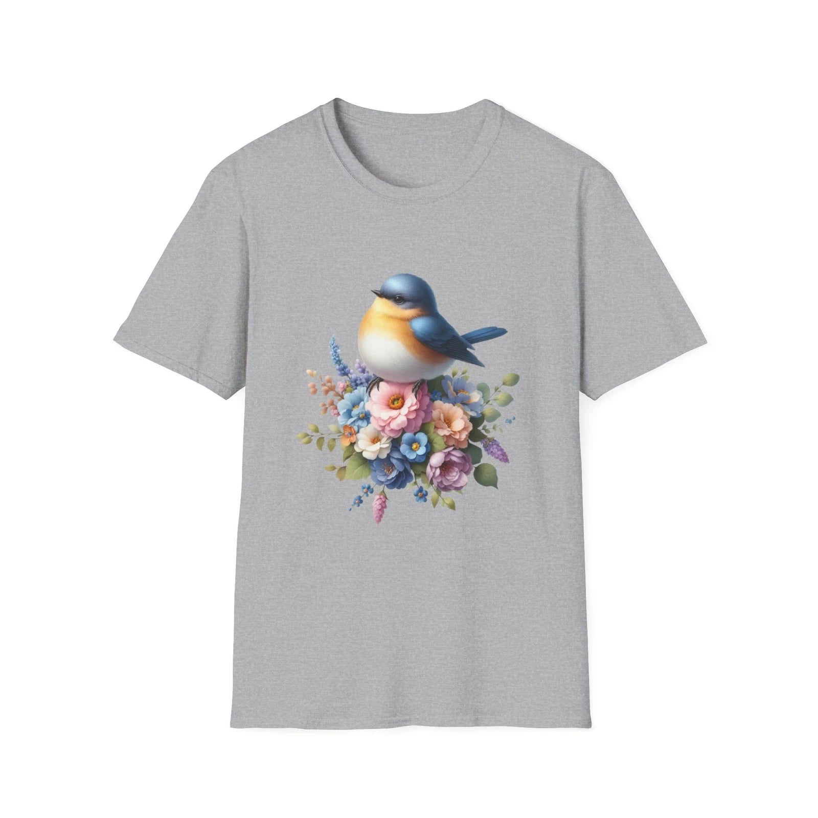 Floral Bird T-Shirt, Cute Nature Tee, Gift for Bird Lovers, Spring Fashion