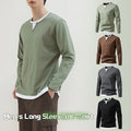 New Men's T-Shirt V-Neck Fashionable Base Shirt Men's Long Sleeved T-Shirt