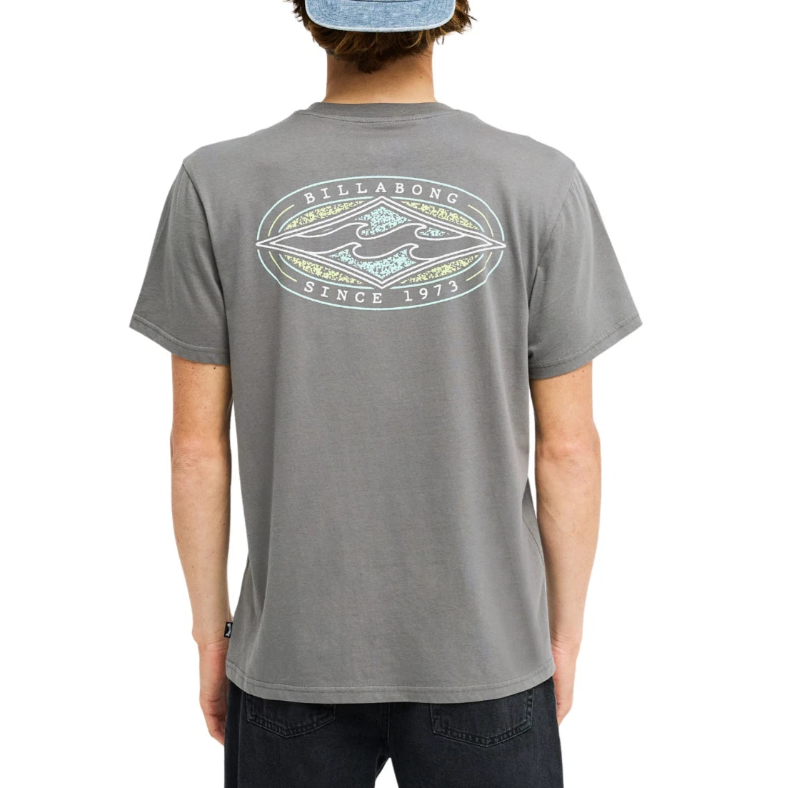 BILLABONG MENS DIAMOND VISION T SHIRT.NEW PREMIUM GREY BACKPRINT COTTON TOP W26