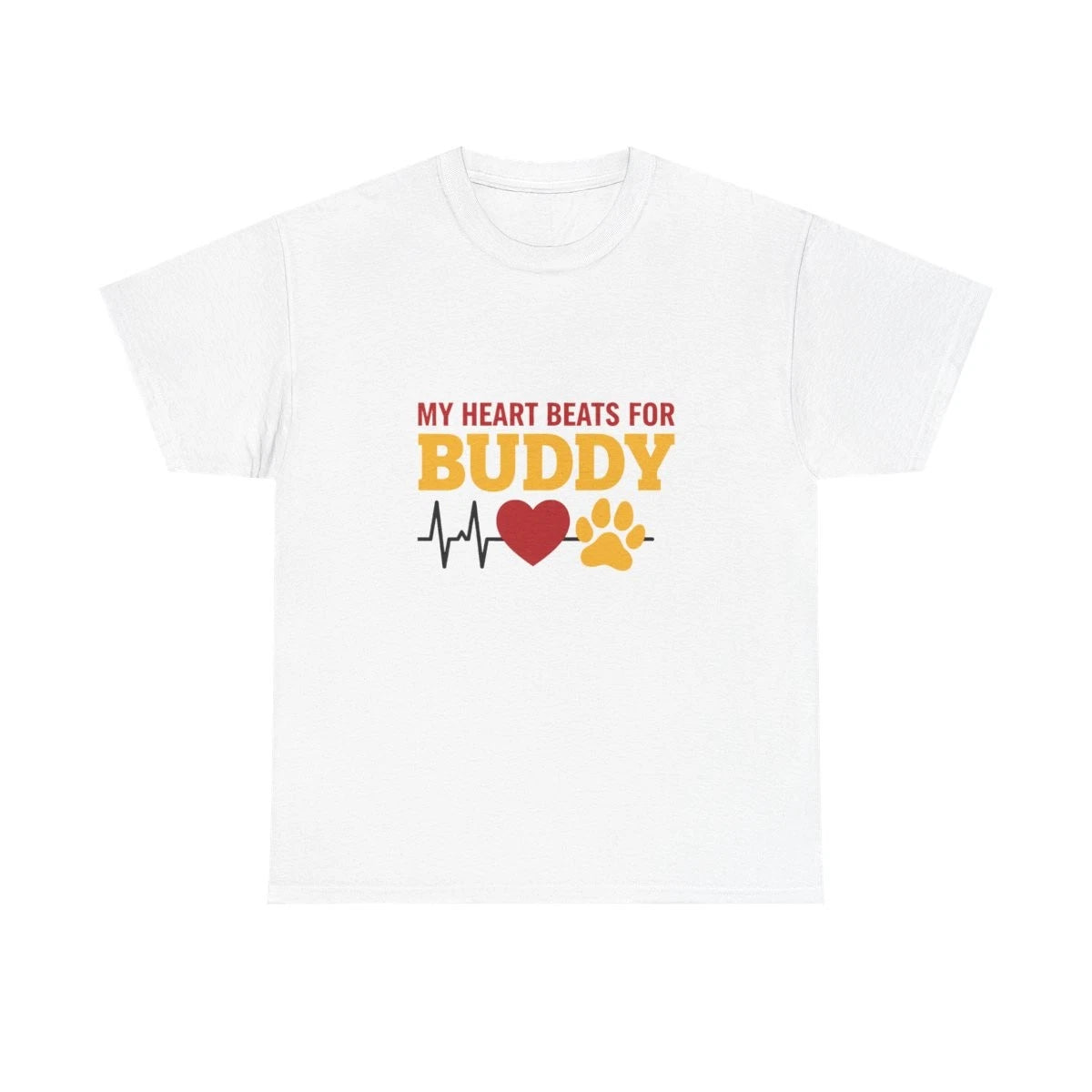 Custom Golden Retriever Paw Print Heartbeat Shirt Personalized Pet Name Tee