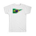 Gift T-Shirt : Brazil Flag Modern Country Expat