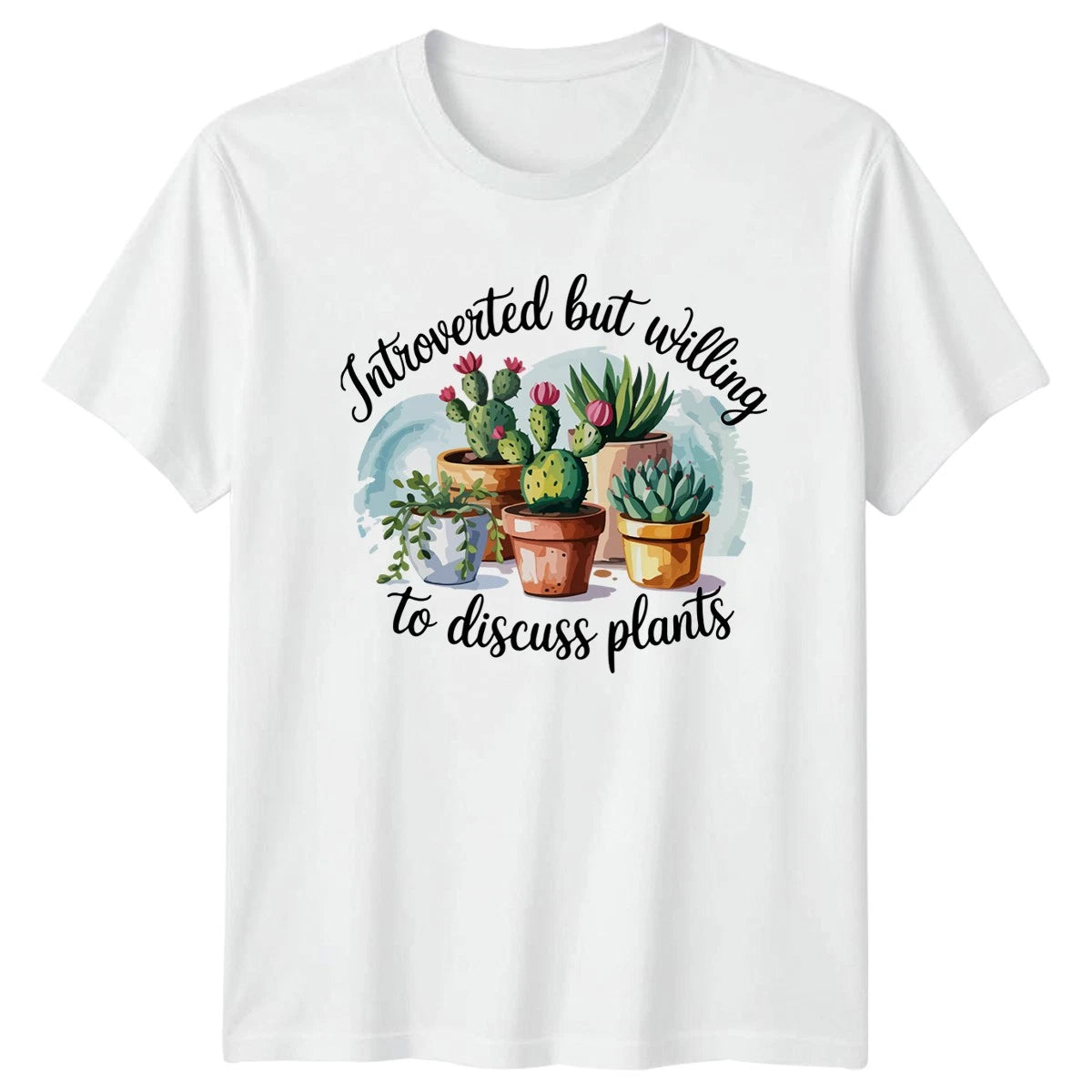 Introverted But Willing To Discuss Womens T-Shirt Houseplants Gardening
