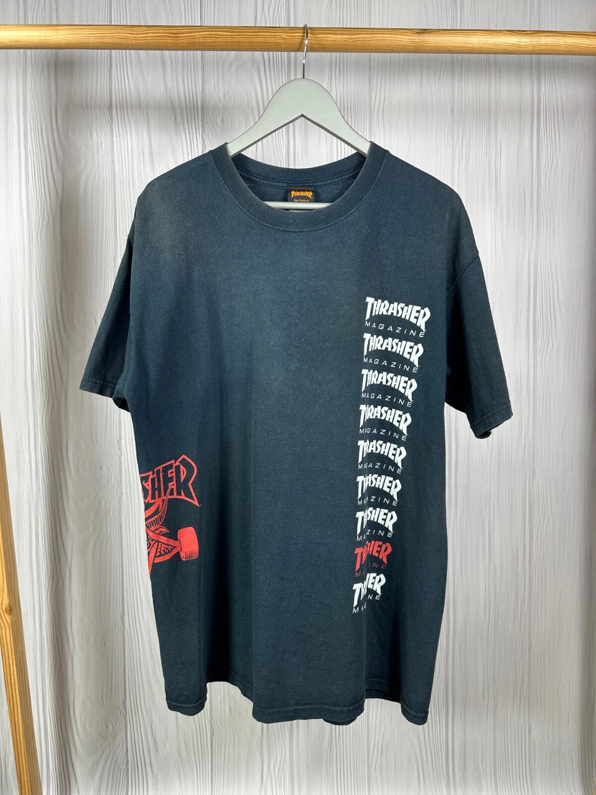 Vintage Thrasher Pentagram T-Shirt Size L Sunfaded