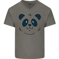 A Cute Panda Bear Face Mens V-Neck Cotton T-Shirt