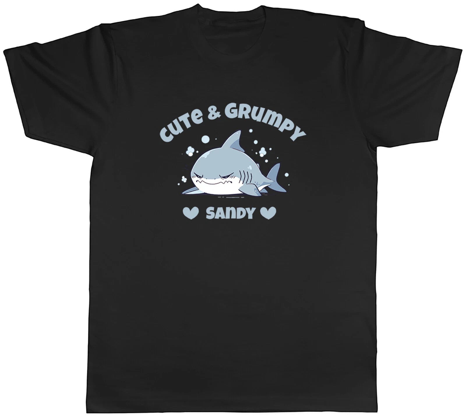 Personalised Shark Cute & Grumpy Mens T-Shirt Marine Ocean Tee Gift