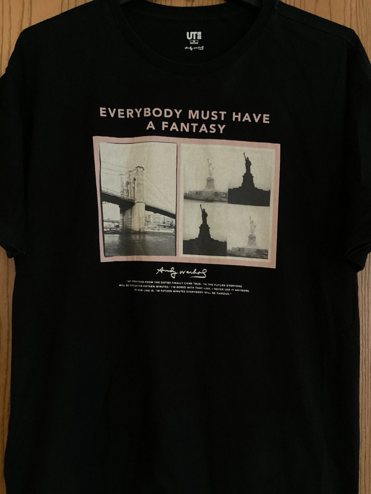 Andy Warhol - “Everybody Must Have A Fantasy” - Black Shirt/Side Split Tee/M