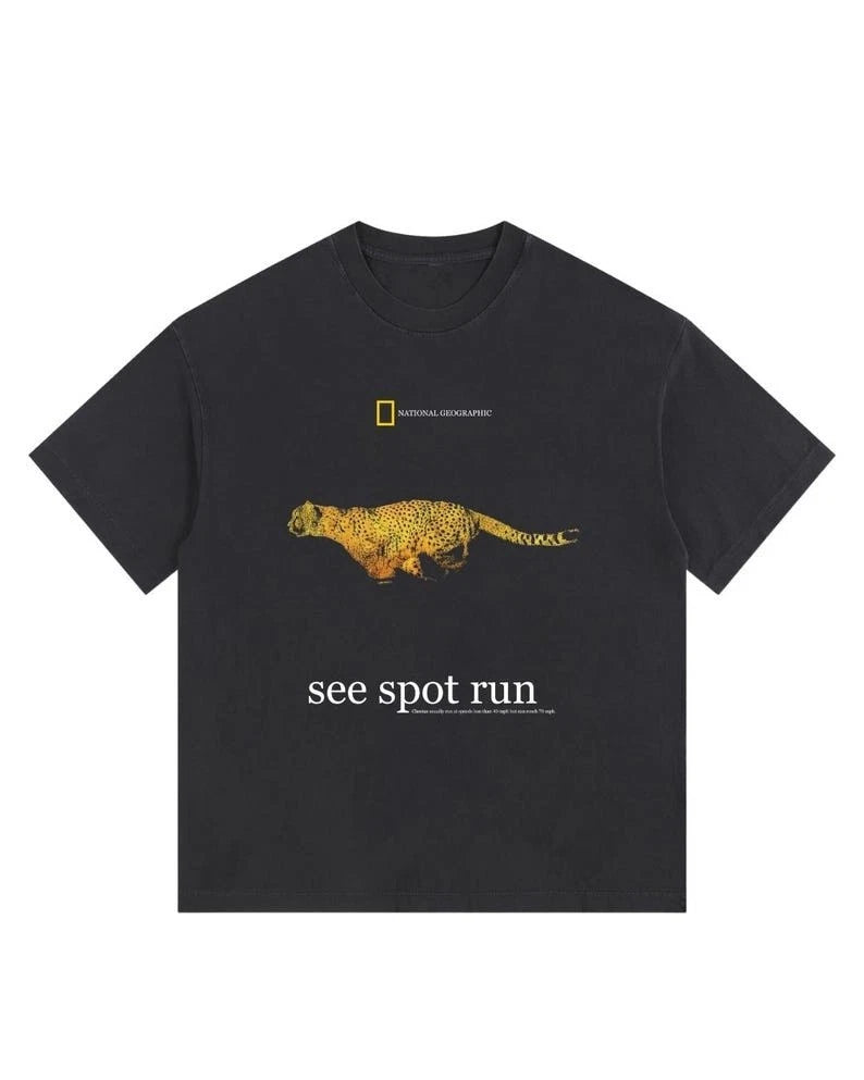 Nat Geo Graphic Tee Cheetah See Spot Run 2000's Shirt