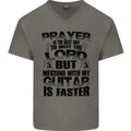 Funny Guitar Slogan Mens V-Neck Cotton T-Shirt