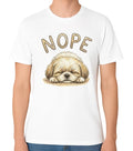 Shih Tzu Nope Dog T-Shirt Funny Lazy Puppy Illustration Unisex Tee