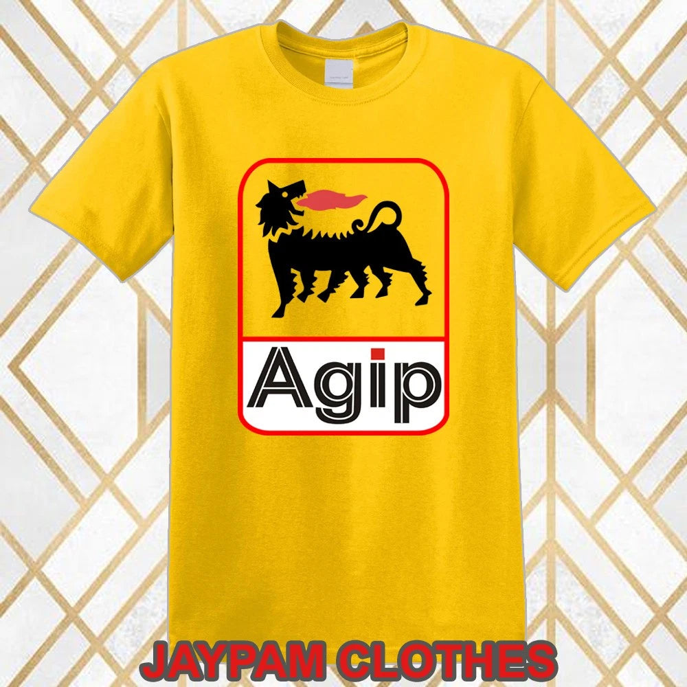Agip Oil Racing Car Motorcycle Team Men's Yellow Size S - 5XL