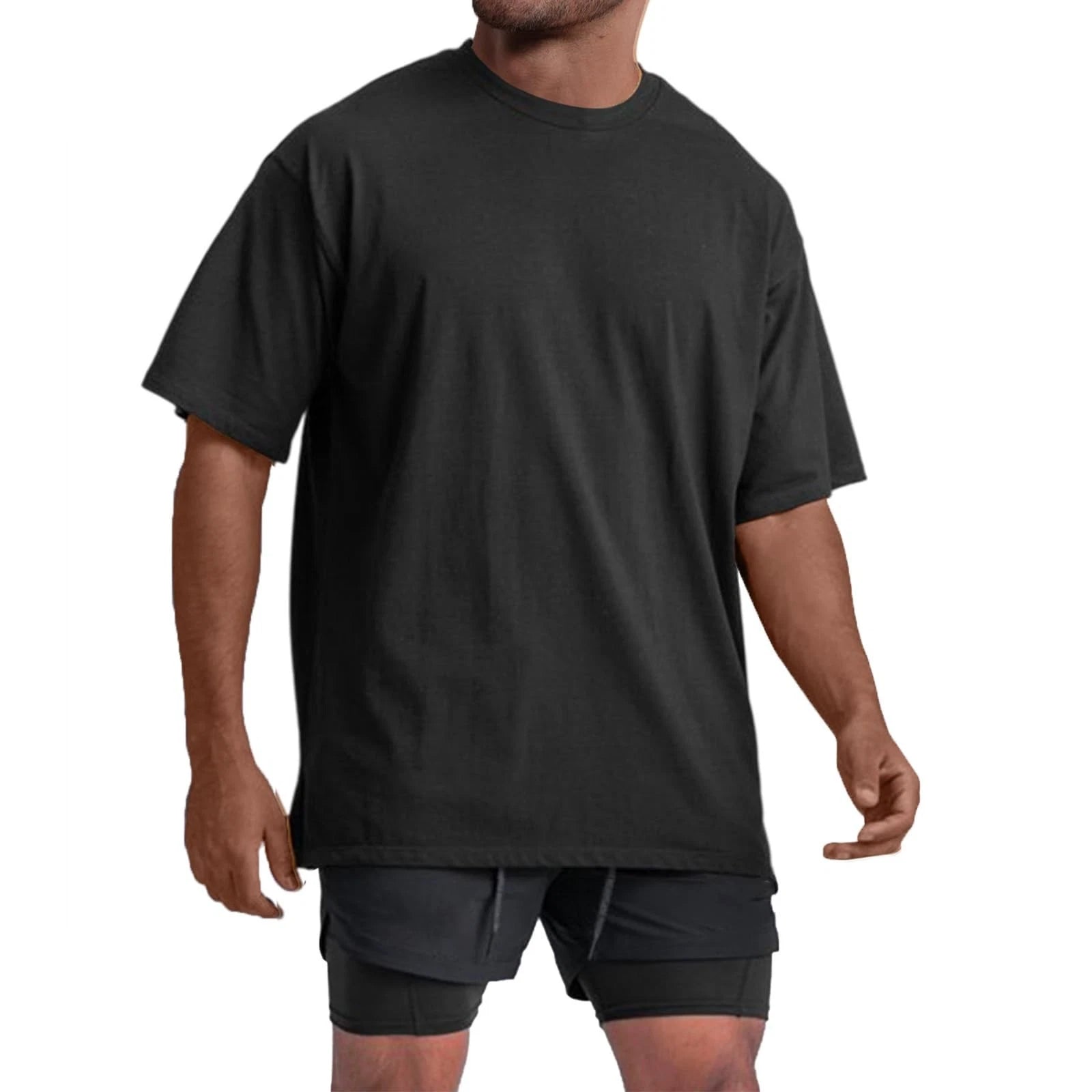 Men's Oversized Workout T-Shirts Lightweight Quick Dry Short Sleeve Tshirts C...