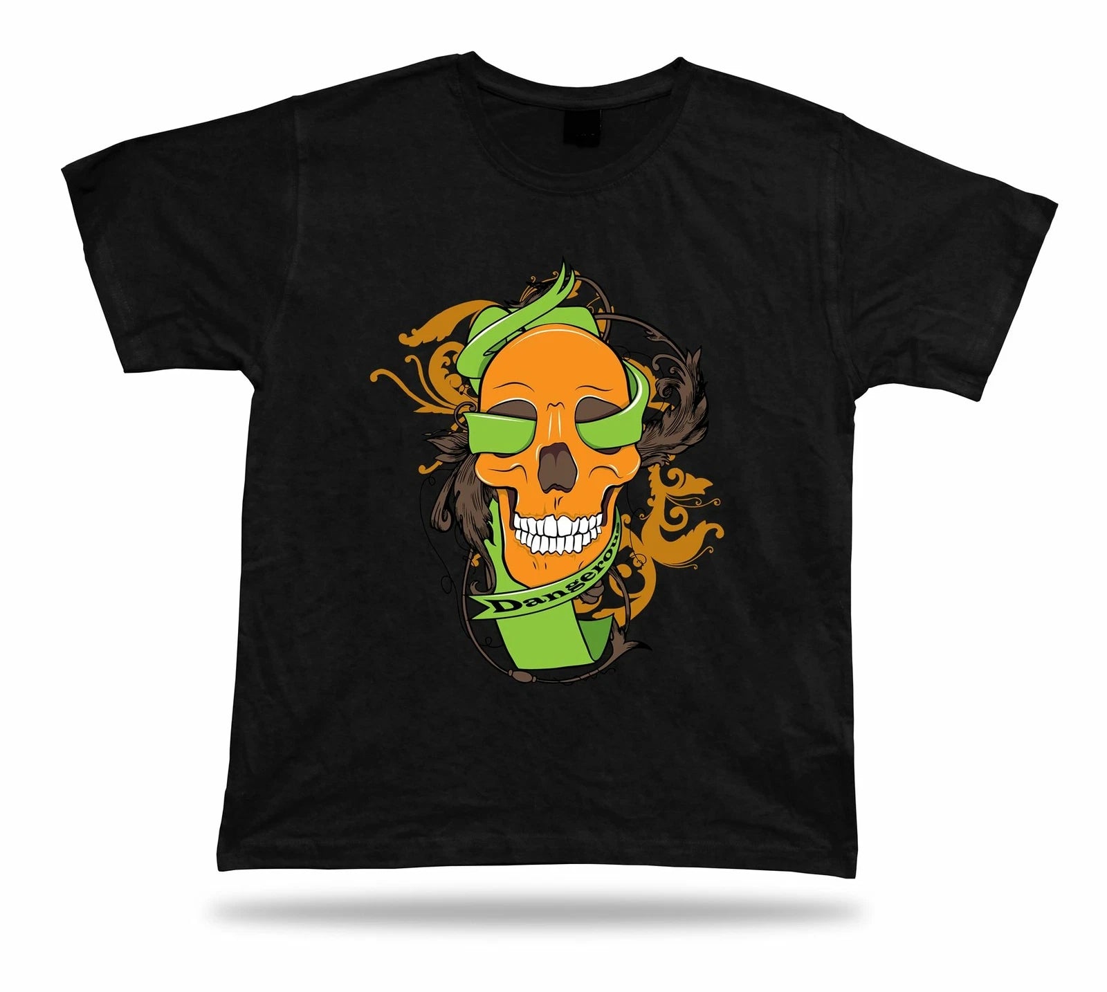Dangerous Floral Skull Skeleton cool modern t shirt tee design present apparel