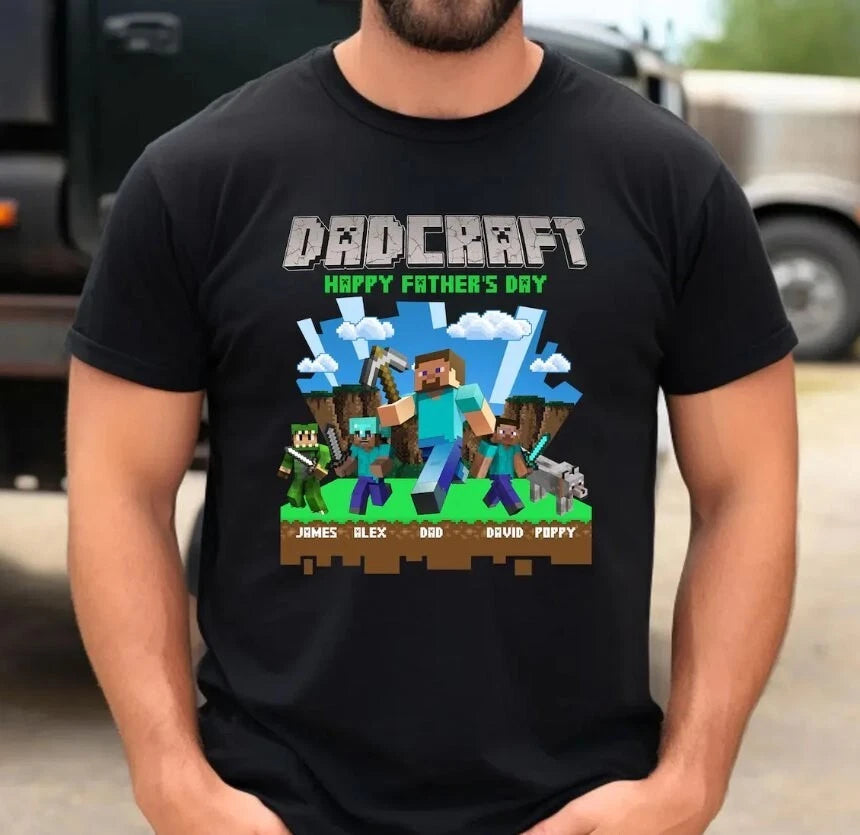 Personalized DadCraft Shirt, A Gamer  Movie Shirt, Custom Name father's Shirt