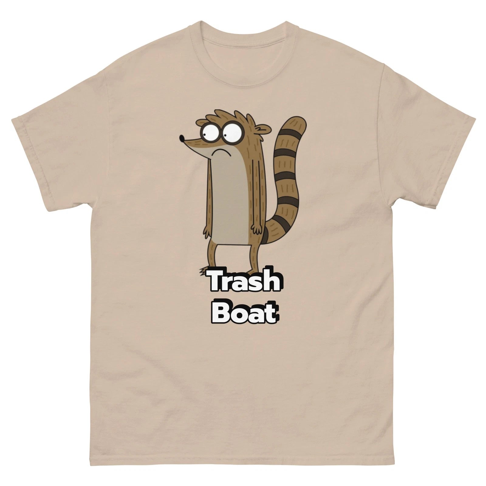 Trash Boat Rigby Tee, Funny Shirts, Cartoon Character, Rigby Regular Show Tee
