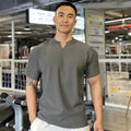 Men's Baggy Short Sleeve T-Shirt Classic Casual Slim V-Neck Shirts