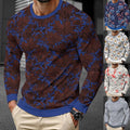 Men 3D Print Long Sleeve Round Neck Pullover T Shirt Street Casual Top