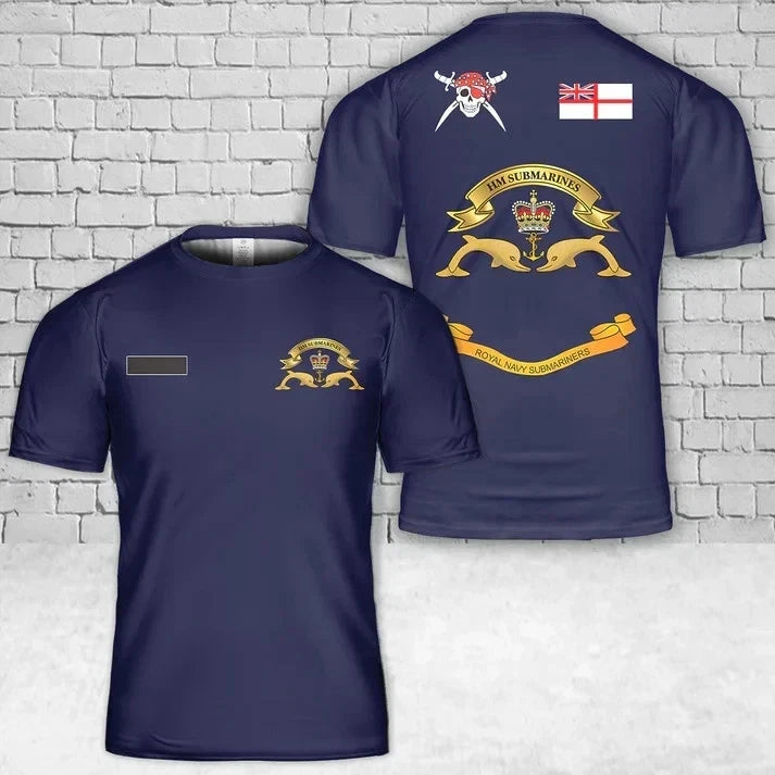 Custom Name Royal Navy Submarine Service Veteran T-Shirt 3D