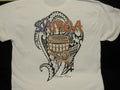 New SAMOA DRUM : "DTG" PRINT On 100% COTTON WHITE T-SHIRT LARGE