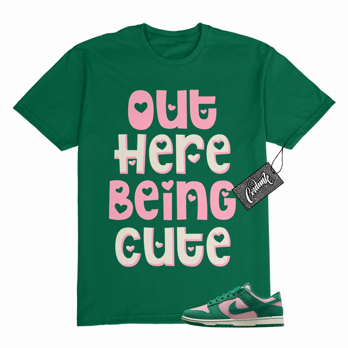 Dunk Low Pink Malachite Medium Soft Green Sail T Shirt to Match CUTE