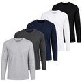 Kruze Mens Long Sleeve T-Shirt Cotton Crew Neck Plain Casual Tee Top S-2XL