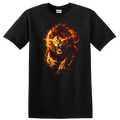 Fiery Lion T Shirt Graphic Animal Print Creative Tee Fashion Gift Idea