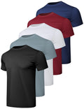 5 Pack Workout Shirts for Men Athletic Running Gym Quick Dry Short Sleeve Per...