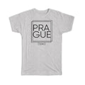 Gift T-Shirt : PRAGUE Czech Republic Square Modern Minimalist Font