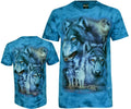 Tie Dye T-Shirt Wolves under a Full Moon Wolf Pack Forest Glow in Dark by Wild