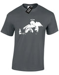DRUNKEN ANGEL BANKSY MENS T SHIRT COOL GRAFFITI ARTIST URBAN ART FASHION TOP