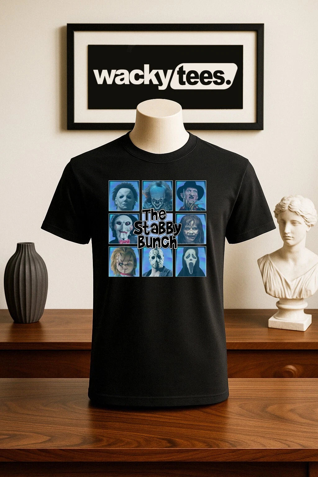 The Stabby Bunch Serial Killers Horror Terror Halloween Graphic Tee Shirt