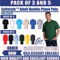 Pack 5 & 3 Gildan Softstyle Adult Double Piqué Polo Wear Stag Do Hen Unisex