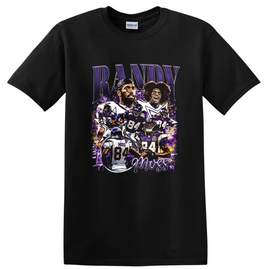 Randy Moss T Shirt Minnesota Vikings Legend Purple Football Tee