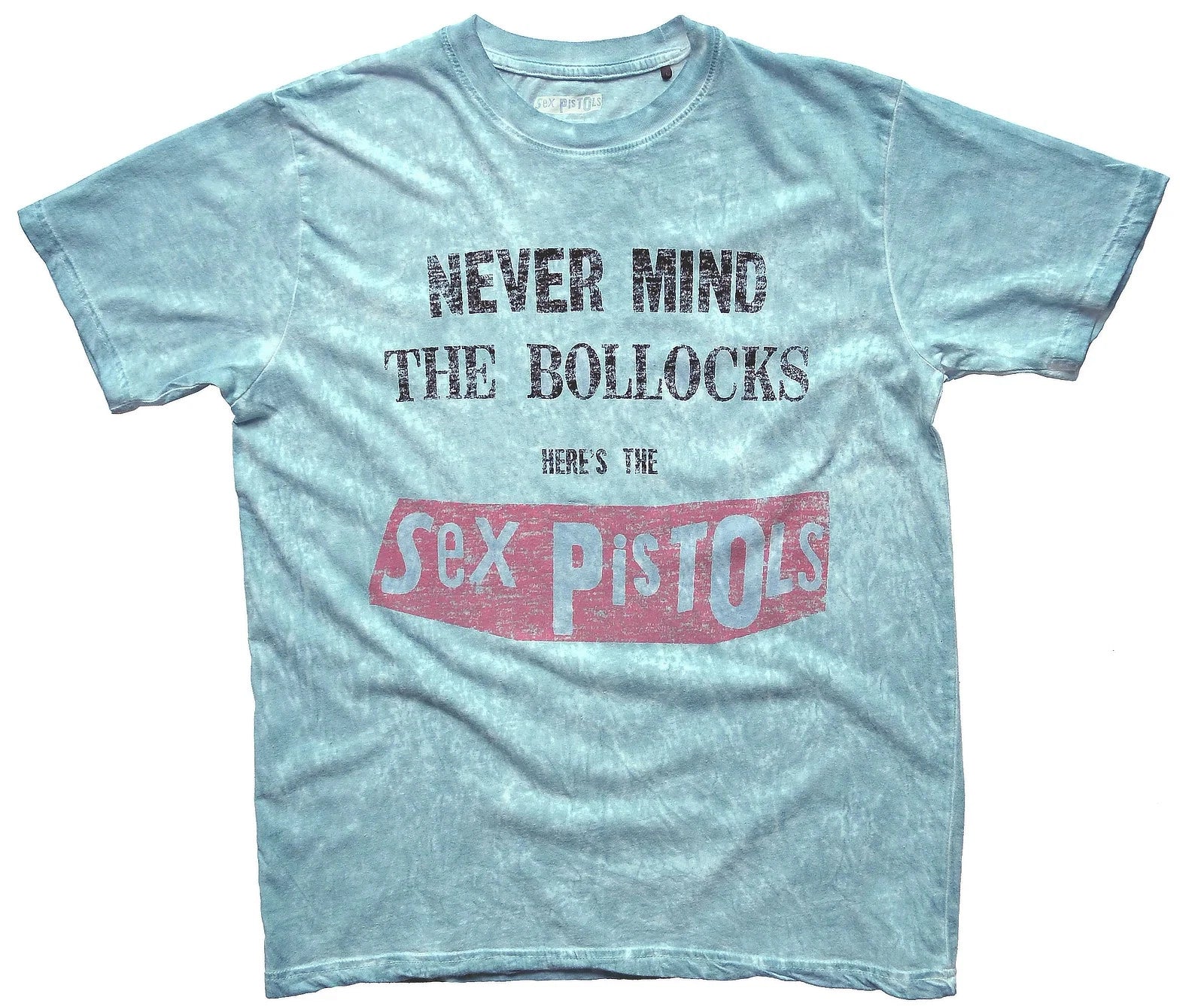 Official Sex Pistols T Shirt Never Mind The Bollocks Blue Dip Dye New S To XXL